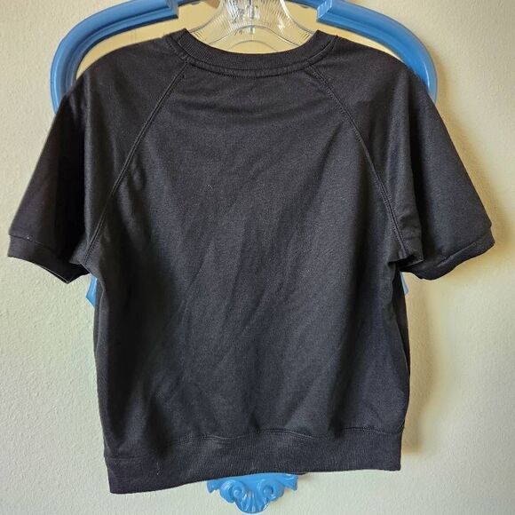Just be women's small black basic pullover shirt 3/4 sleeve short length - Picture 4 of 4